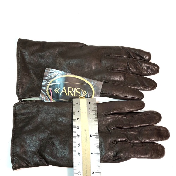 Aris brown leather gloves with white lining - Picture 7 of 7